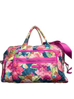 Vera Bradley Floral Quilted Large Duffel Travel Bag
